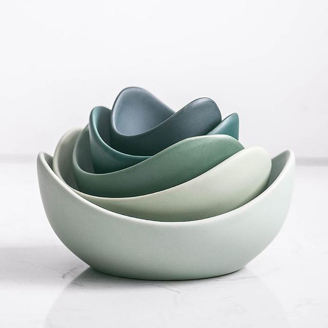 Lotus Matte Ceramic Bowl Set, Creative Dinnerware, Petal Ceramic Bowls, Minimal Pottery, Scandinavian Design, Floral Bowls, Modern Bowls
