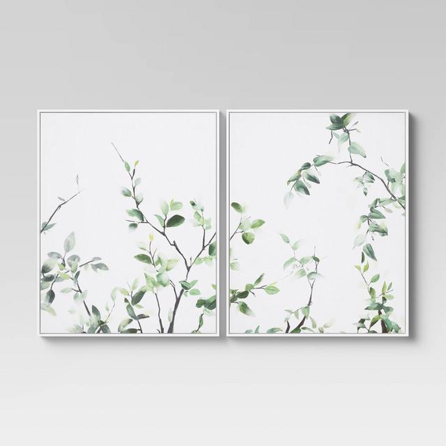 (Set of 2)24" x 30" Greenery Framed Wall Art - Threshold™