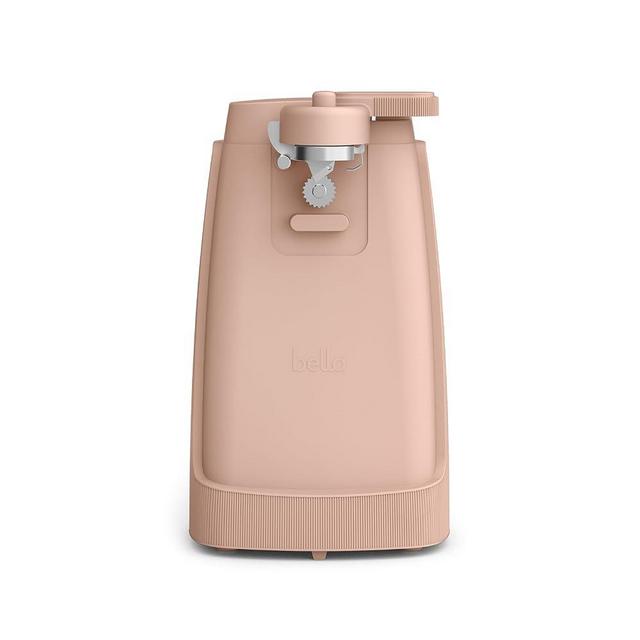 bella Electric Can Opener and Knife Sharpener, Multifunctional Jar and Bottle Opener with Removable Cutting Lever and Cord Storage, Stainless Steel Blade, Blossom