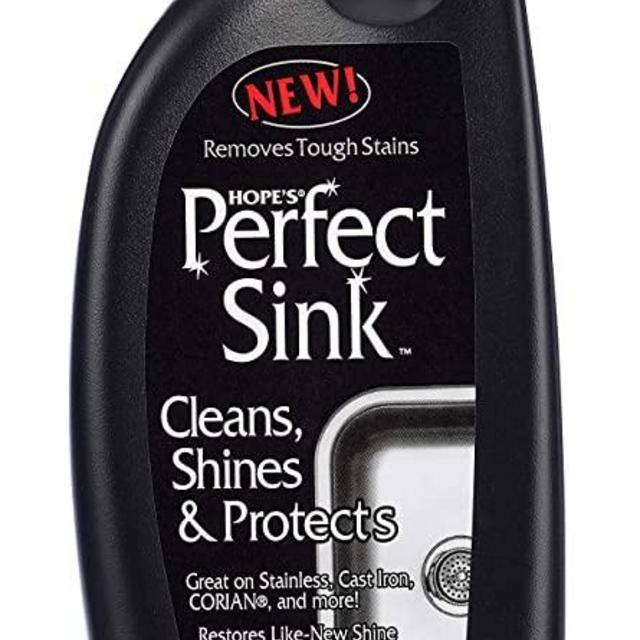 Hope's Perfect Sink Cleaner and Polish, Restorative, Water-Repellant, Removes Stains, Ideal for Brushed Stainless Steel, Cast Iron, Porcelain, Corian, Composite, Acrylic, 8.5 oz 1 Pack