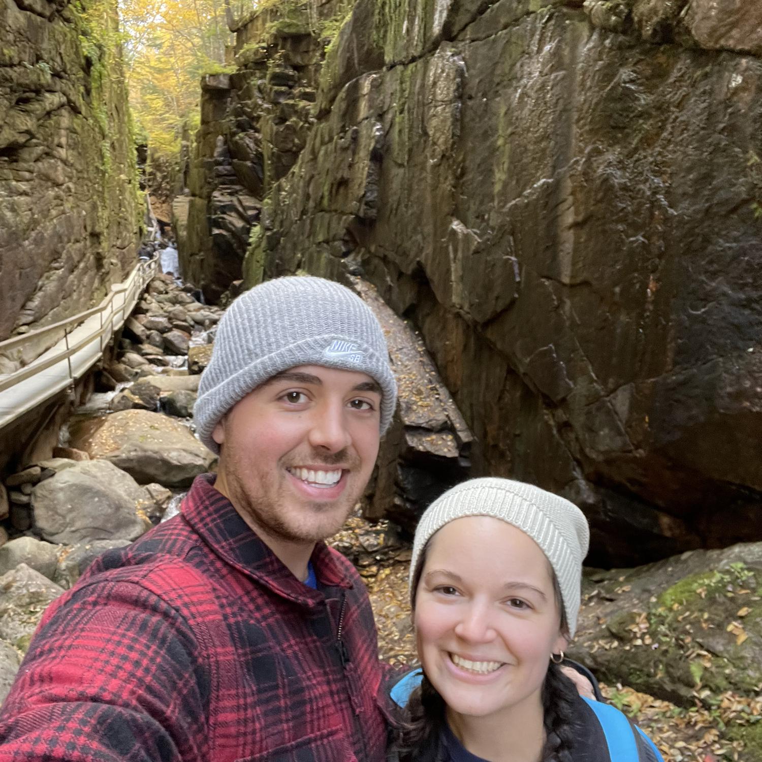 Flume Gorge hiking with friends