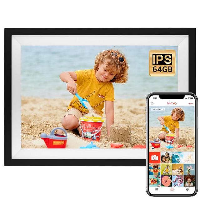 Frameo 10.1 Inch Digital Picture Frame with 1280 x 800 HD IPS Touch Screen, 64GB Large Storage and 2GB RAM WiFi Digital Photo Frame, Easy Setup, Share Moments Remotely via Frameo, Gift for Friends