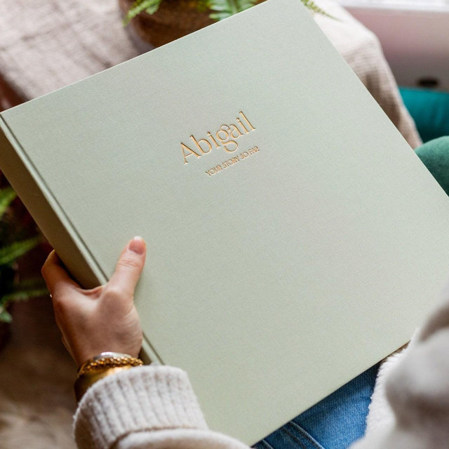 Large Traditional Linen Photo Album - Personalised with Your Words