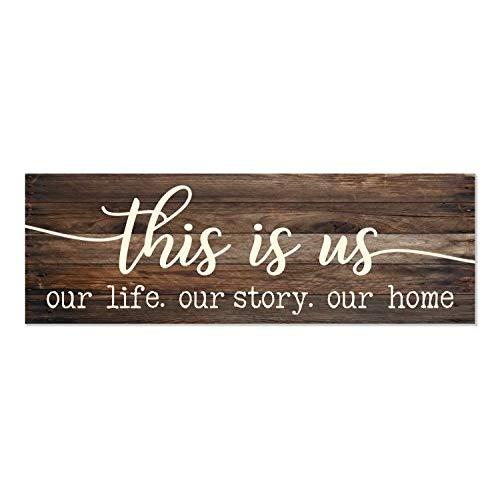 This is Us Our Life Our Story Our Home Rustic Wood Wall Sign 6x18 (Brown)