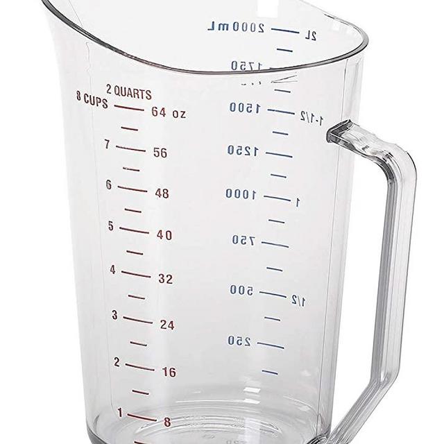 Cambro 200MCCW 2 qt Capacity, Camwear Clear Polycarbonate Liquid Measuring Cup