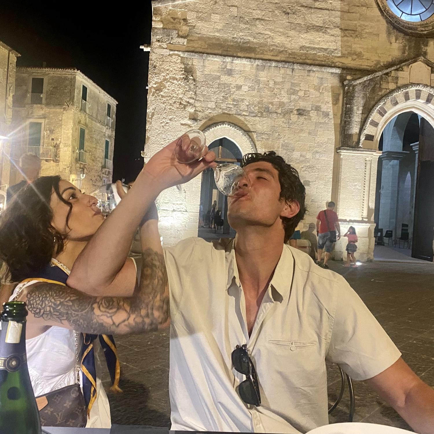 Our first toast as an engaged couple!