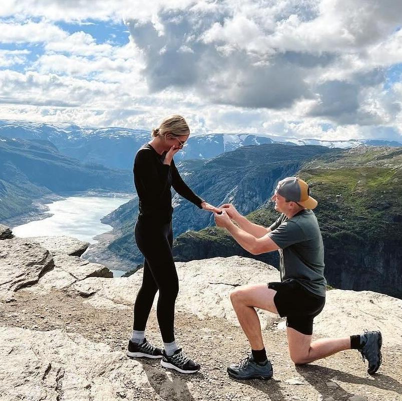 Travis proposed on the top of a mountain in Odda, Norway!
