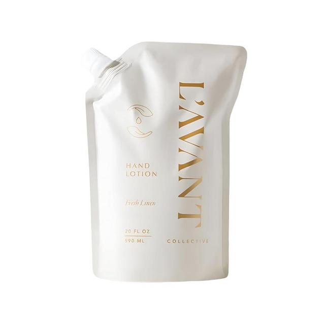 L'AVANT Collective Luxury Hand Lotion Refill - Fresh Linen High Performing Moisturizing Hand Cream for Dry, Cracked Hands Fragrance - Shea Butter Heal & Restore Softens Skin Fresh Linen 20 Oz