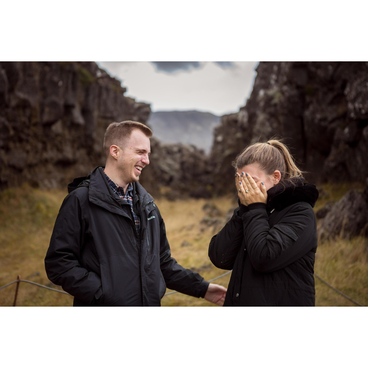 Seconds after Kat said yes; this picture captures exactly how we both were feeling in the moment - relief, excitement, and complete shock!