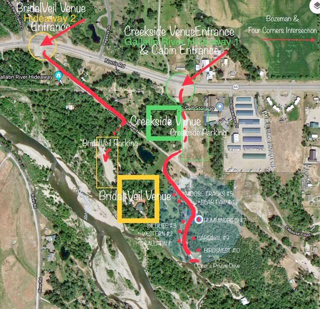 Picture directions to Bridal Veil Venue