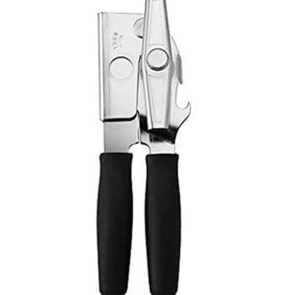 Swing-A-Way Portable Can Opener, Features an Ergonimic Handle for Optimal Comfort, and Built-in Bottle Opener for a 2-in-1 Tool, Durable Cutting Wheel, Black