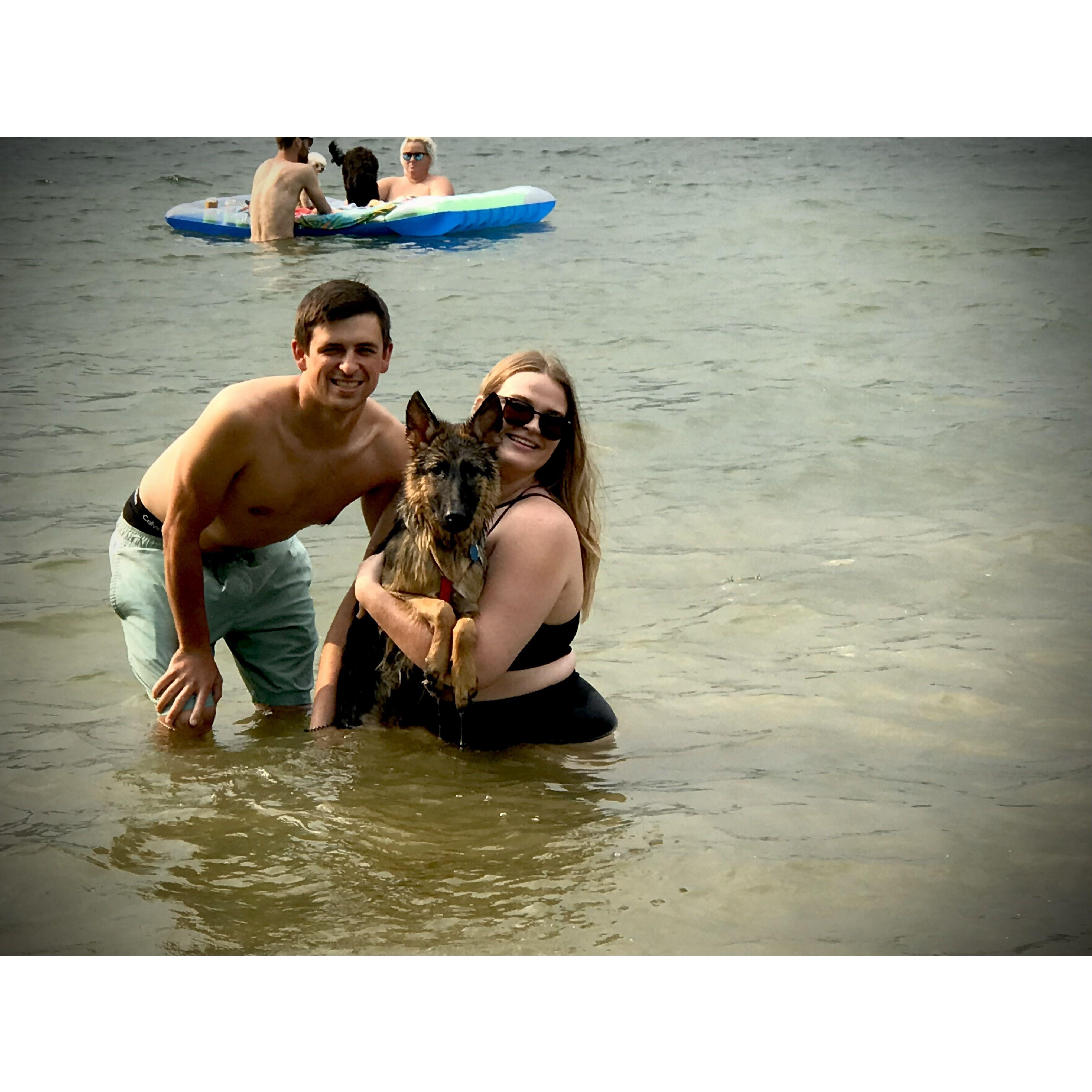 2021 - one of many trips to Devil's Lake, and the first time we learned of Olive's water obsession. Plus, that "mom and dad swimming" = "mom and dad drowning" to Olive.