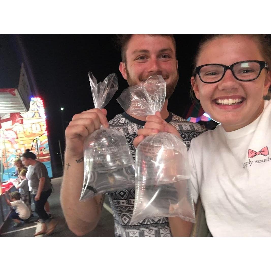 Carnival games and winning Fish Prizes