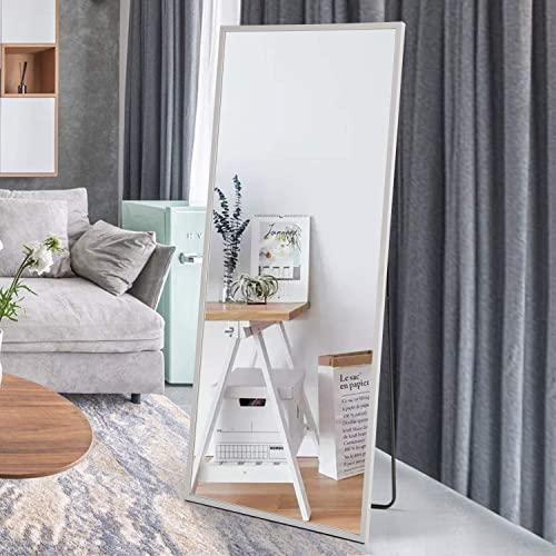 Beauty4U Full Length Mirror Floor Mirror Dressing Mirror Standing or Leaning, Bedroom Mirror with PS Frame, 65" x 23.6", White
