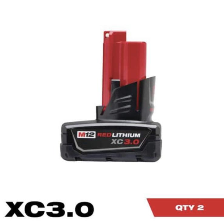 M12 12-Volt Lithium-Ion XC Extended Capacity 3.0 Ah Battery Pack (2-Pack)