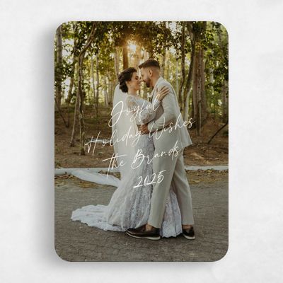 Beige Rounded Holiday Card - Davos