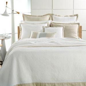 Hotel Collection Linen Natural Quilted King Coverlet