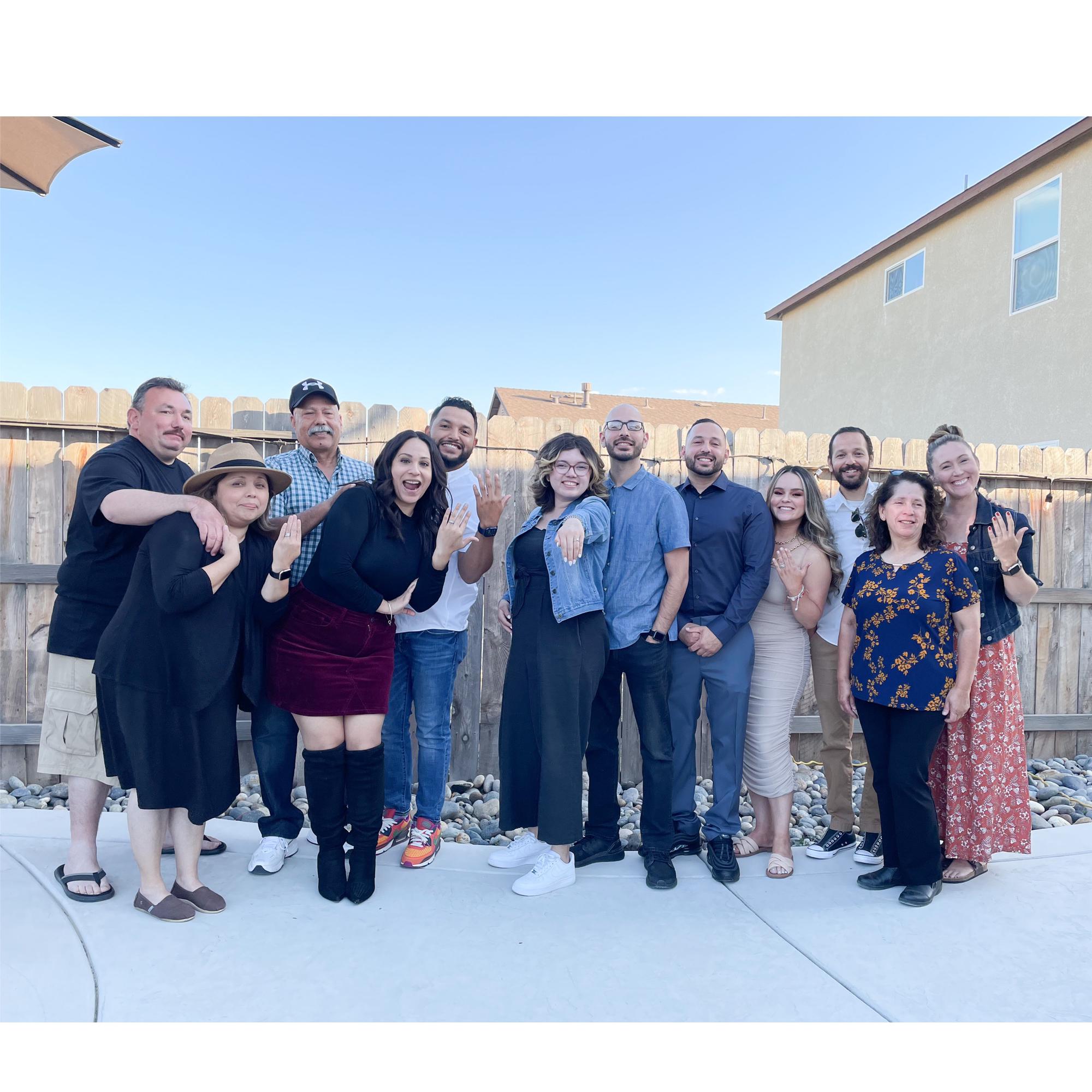 The evening we shared our engagement with our families!