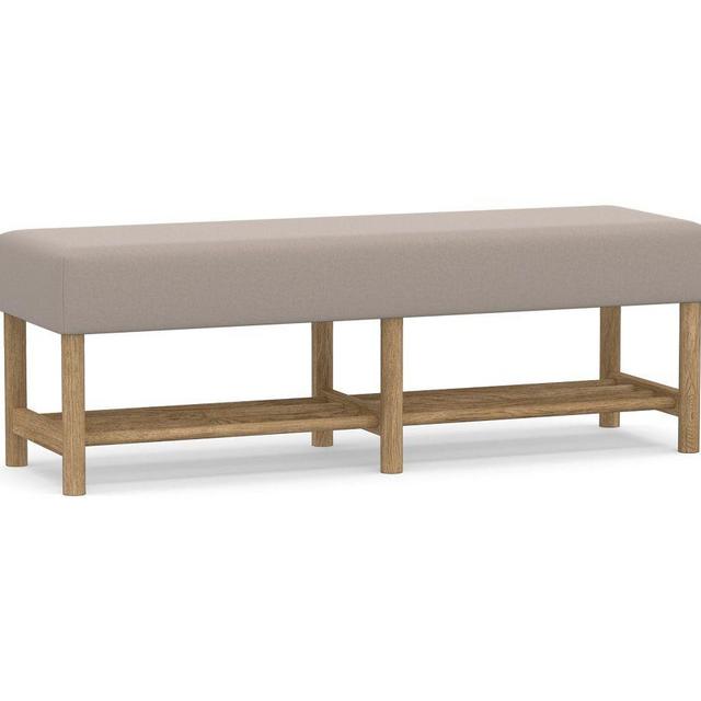 Clyde Upholstered Bench, Seadrift Frame, Performance Everydayvelvet™ Carbon