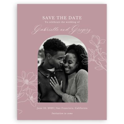 Dusty Rose, Pink Wedding Digital Save the Date - Magnolia Photo