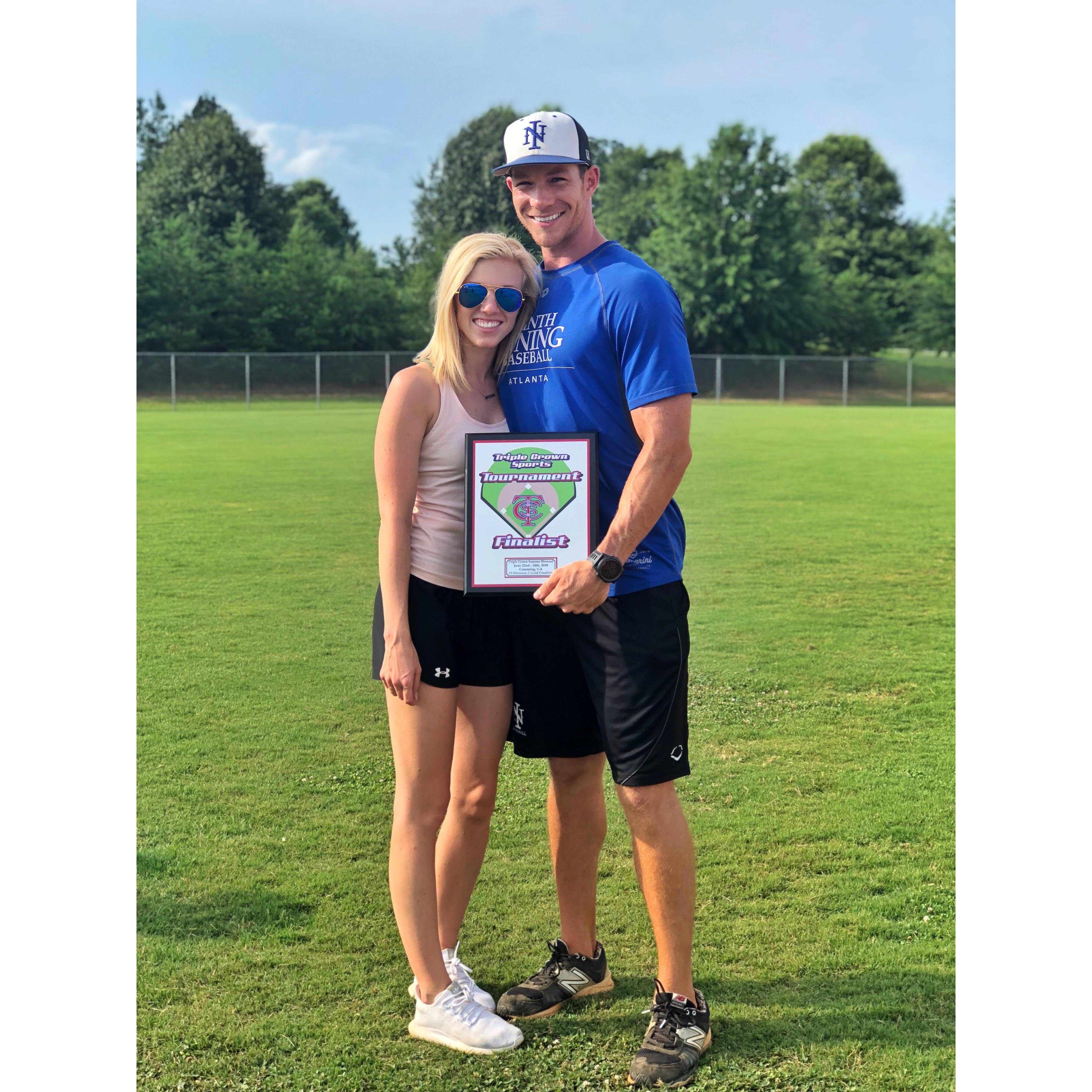 He was so surprised when I showed up to his team's baseball tournament that he was coaching and they won!