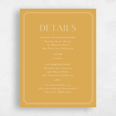 Harvest Gold, Yellow Wedding Enclosure - Constance