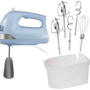 Hamilton Beach 6-Speed Electric Hand Mixer with Whisk, Dough Hooks and Easy Clean Beaters, Powerful 275 Watt Motor, Snap-On Storage Case, Blue