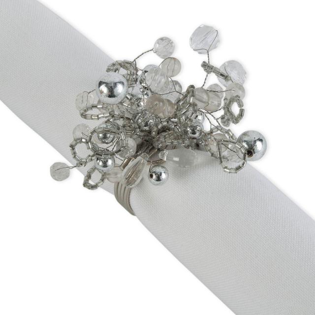 DII Multi Bead Napkin Rings in Silver (Set of 6)