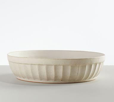 Mendocino Stoneware Shallow Serving Bowl - Ivory
