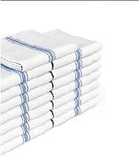 Zeppoli Classic Kitchen Towel 30-Pack - Natural Cotton Kitchen Dish Towel-Reusable Cleaning Cloths - Dish Towel for Kitchen - Super Absorbent Hand Towel - 14" x 25", Blue Striped