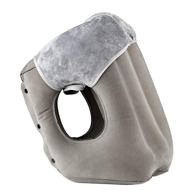 simptech Inflatable Travel Pillow,Airplane Pillow with Super Soft Slipcover, Big Valve Design Inflate and Deflate in Seconds, Unfolding Used As Lumbar Support