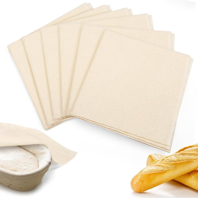 6pcs All-cotton Tea Towels for Baking Sourdough - 28" Unbleached Bread Basket Flour Sack Towels, Proofing Cover Cloth for Dough Raising Baguettes Loaves Ciabatta, Bread Making Accessories Bakers Gift