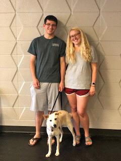Our puppy, Sorghum, graduating obedience class