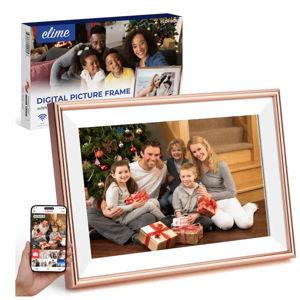 Frameo 10.1" Wifi ELIME Digital Picture Frame - Auto Rotate - 32GB Storage, Micro SD Slot - Rose Gold