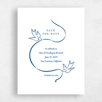 White Standard Wedding Save the Date - Camarine Portrait