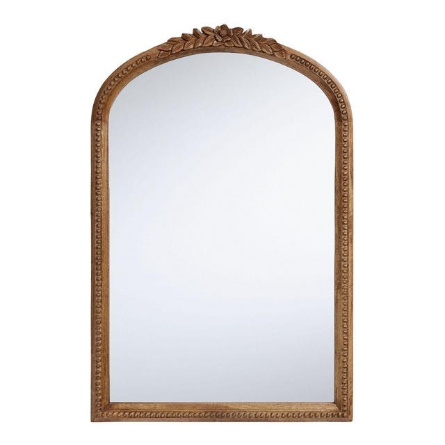 Mango Wood Carved Floral Vanity Mirror