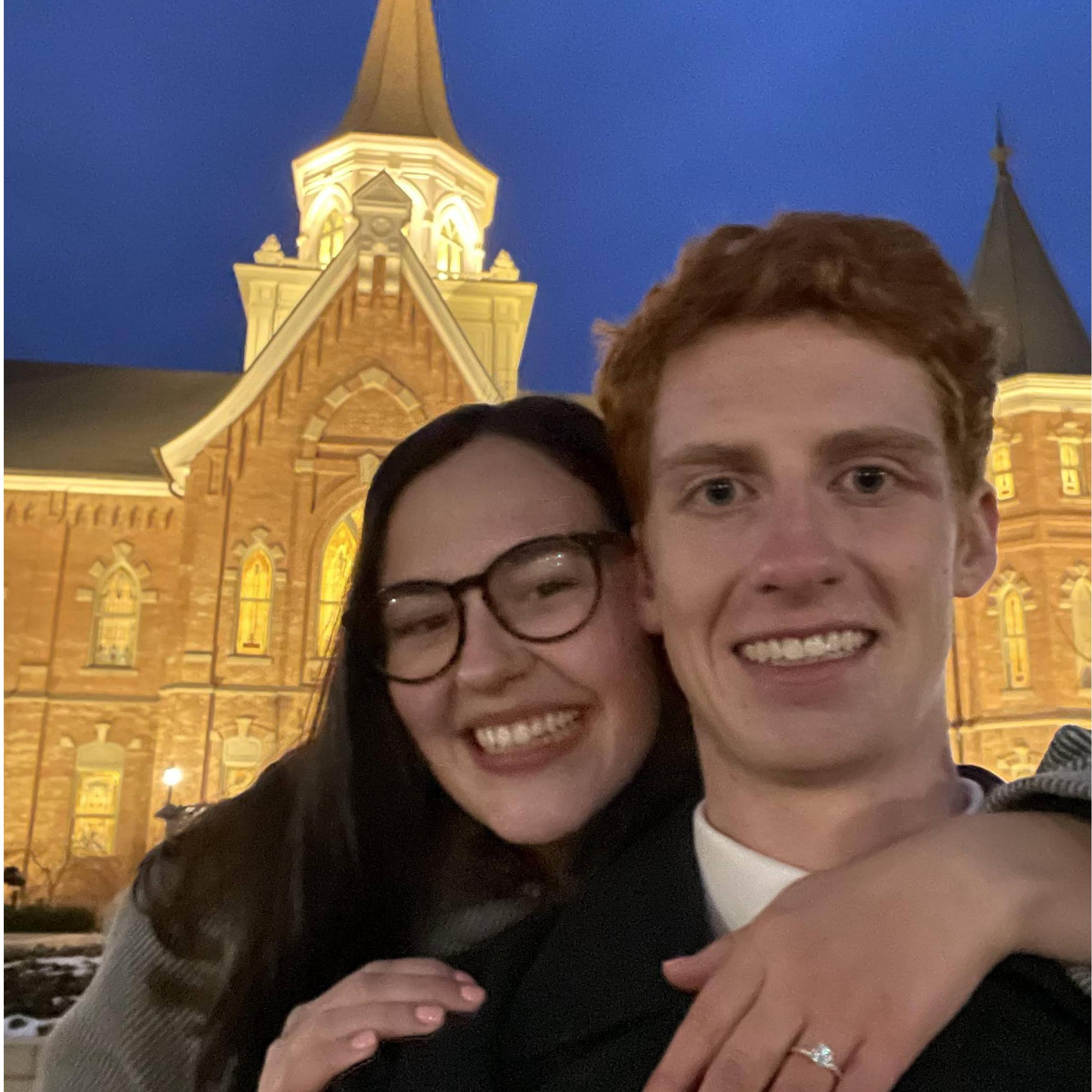 Visit to the temple right after getting engaged