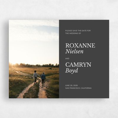 Dark Charcoal, Grey Wedding Save the Date - Jaramillo Photo
