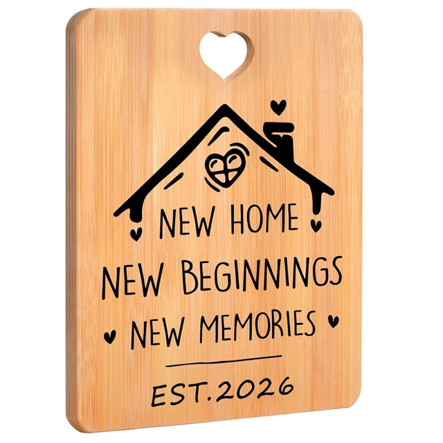 New Home Gifts - Engraved Bamboo Cutting Board, House Warming Gifts New Home 2026, New Home Gifts for Couple, Family, Friends, Ideal Kitchen Gifts, Gifts for New Home