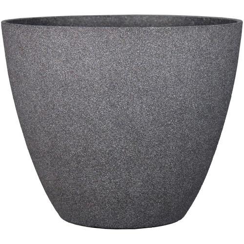 allen + roth 16.46-in W x 14.37-in H Grey Resin Planter