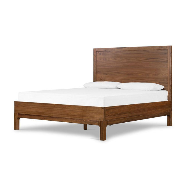 Berriman Bed, Natural Walnut-Natural Walnut Veneer-King