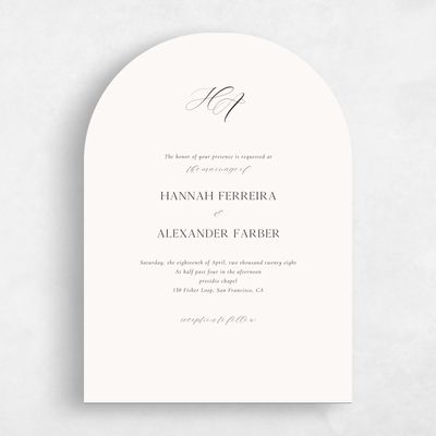 Beige Arch Wedding Invitation - Brixen Classic