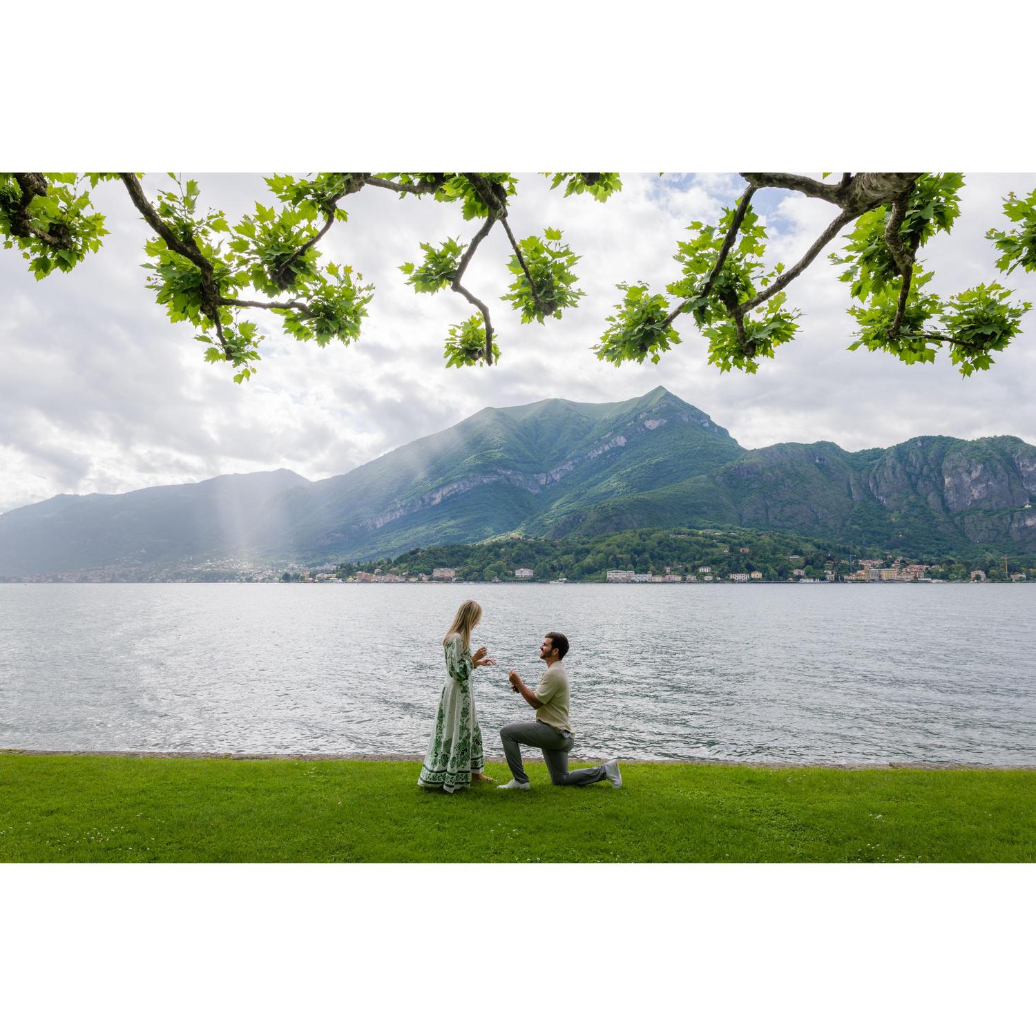 Where Matt proposed at Villa Melzi in Lake Como, Italy!

Fun fact, the photographer missed him kneeling the first time and asked him to redo.