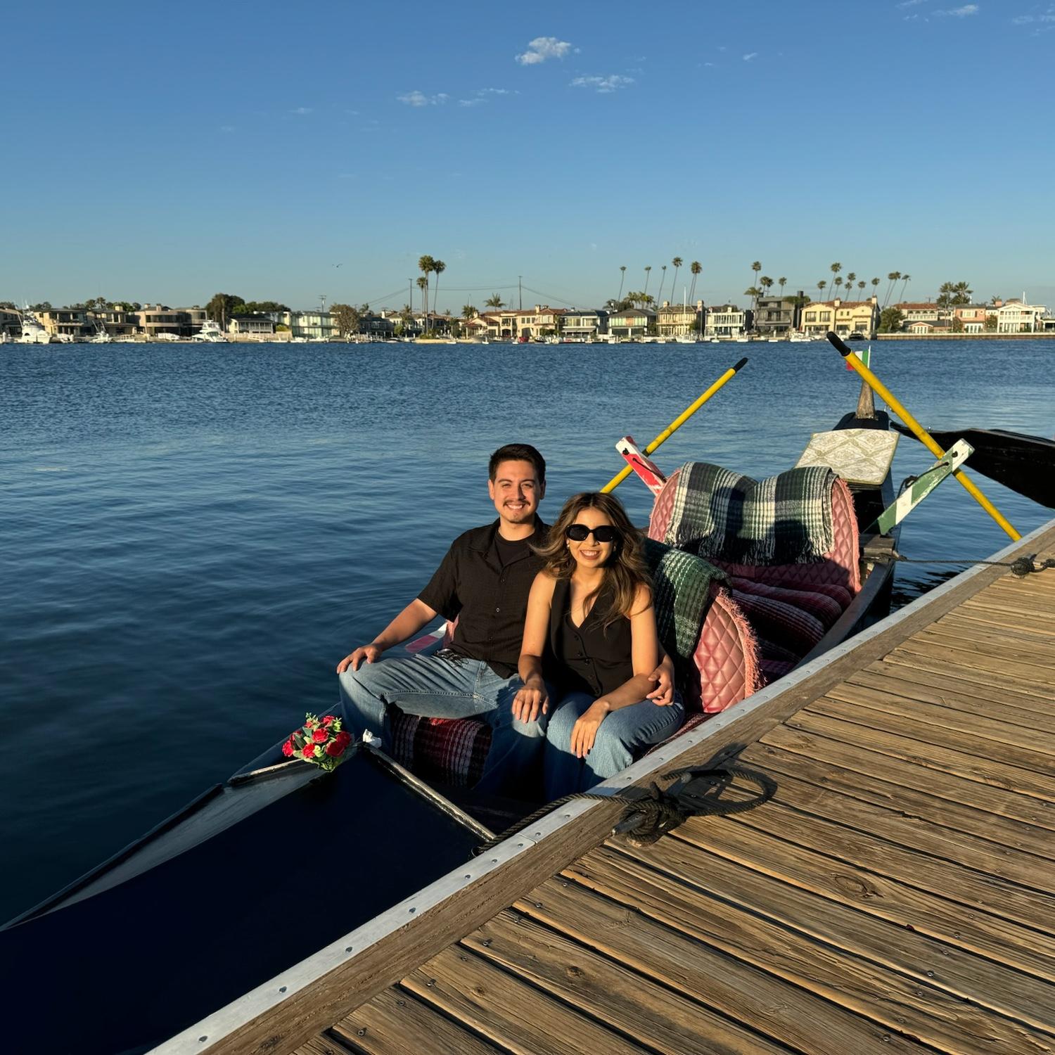 Celebrating our 6-monthaversary on a Gondola Ride in Naples, CA.