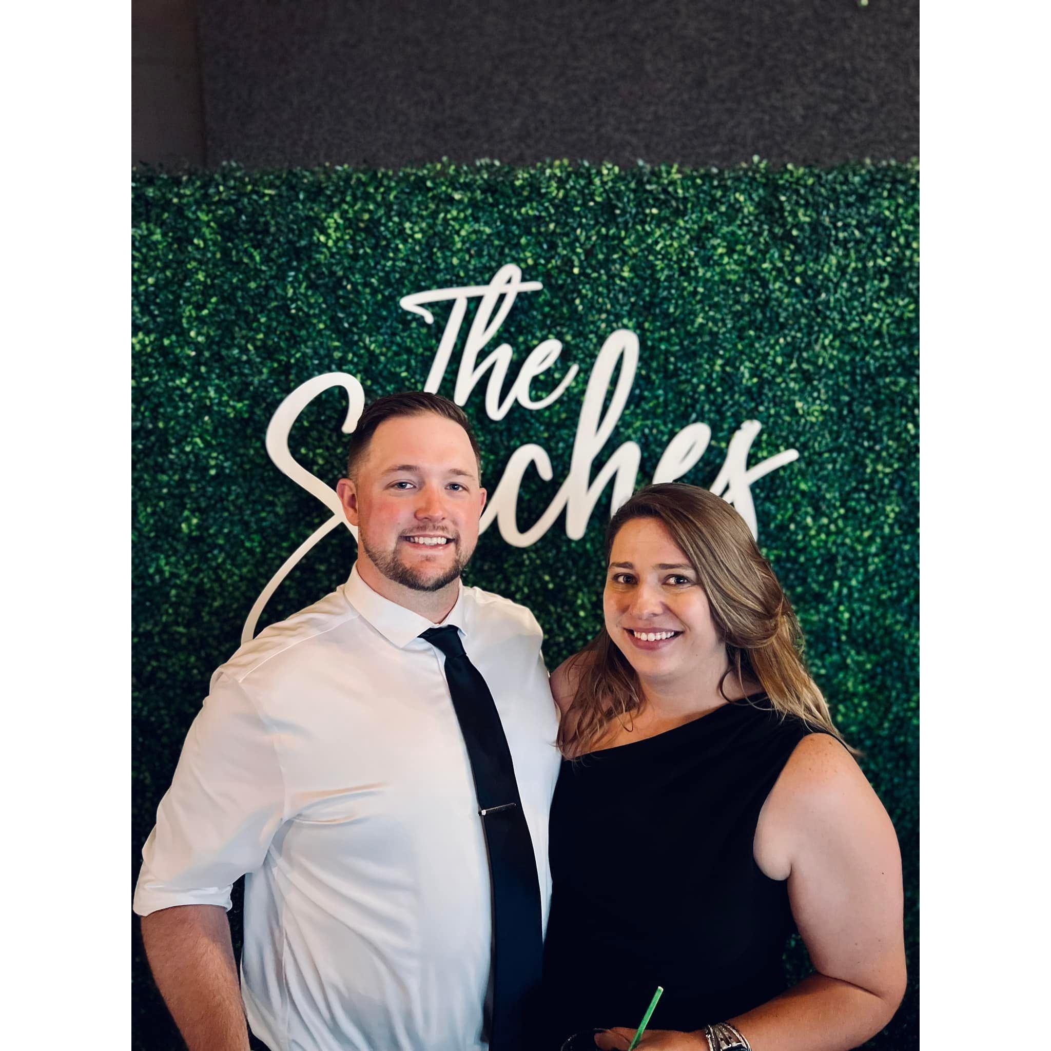 Celebrating Emily and Derrike Saich last Summer