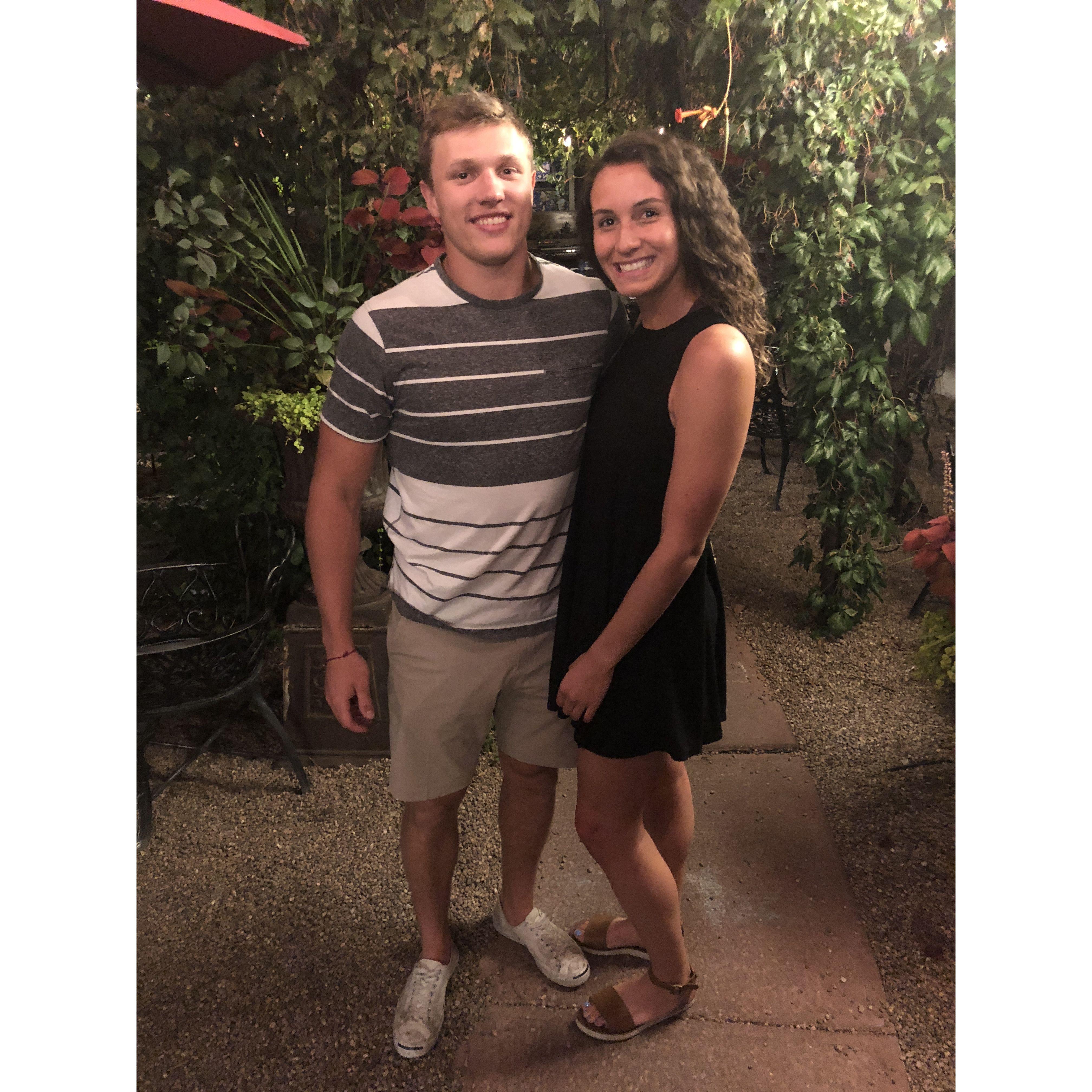 We started dating freshman year and Kaos Pizza was our favorite date spot all throughout college! (Also where Danny held our surprise engagement party!)