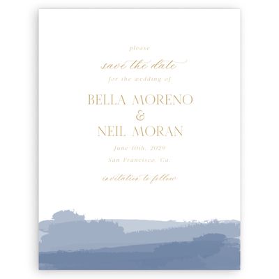 Dusty Cobalt, Blue Wedding Digital Save the Date - Saif Portrait