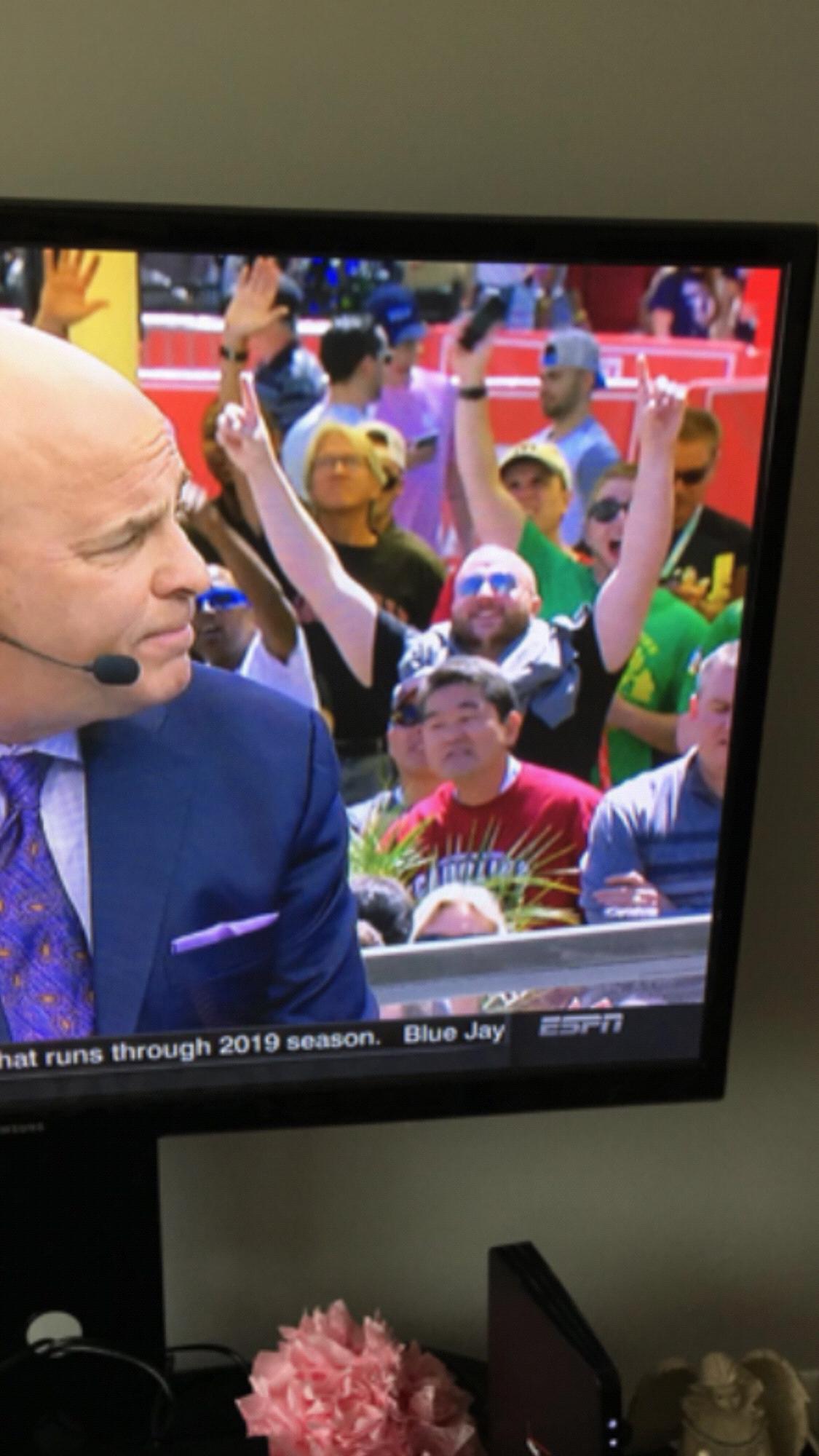 Peedge on TV at the Final Four 😂