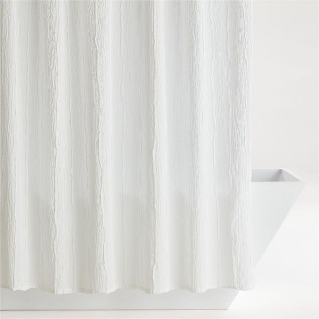 Belamy White Cotton Shower Curtain