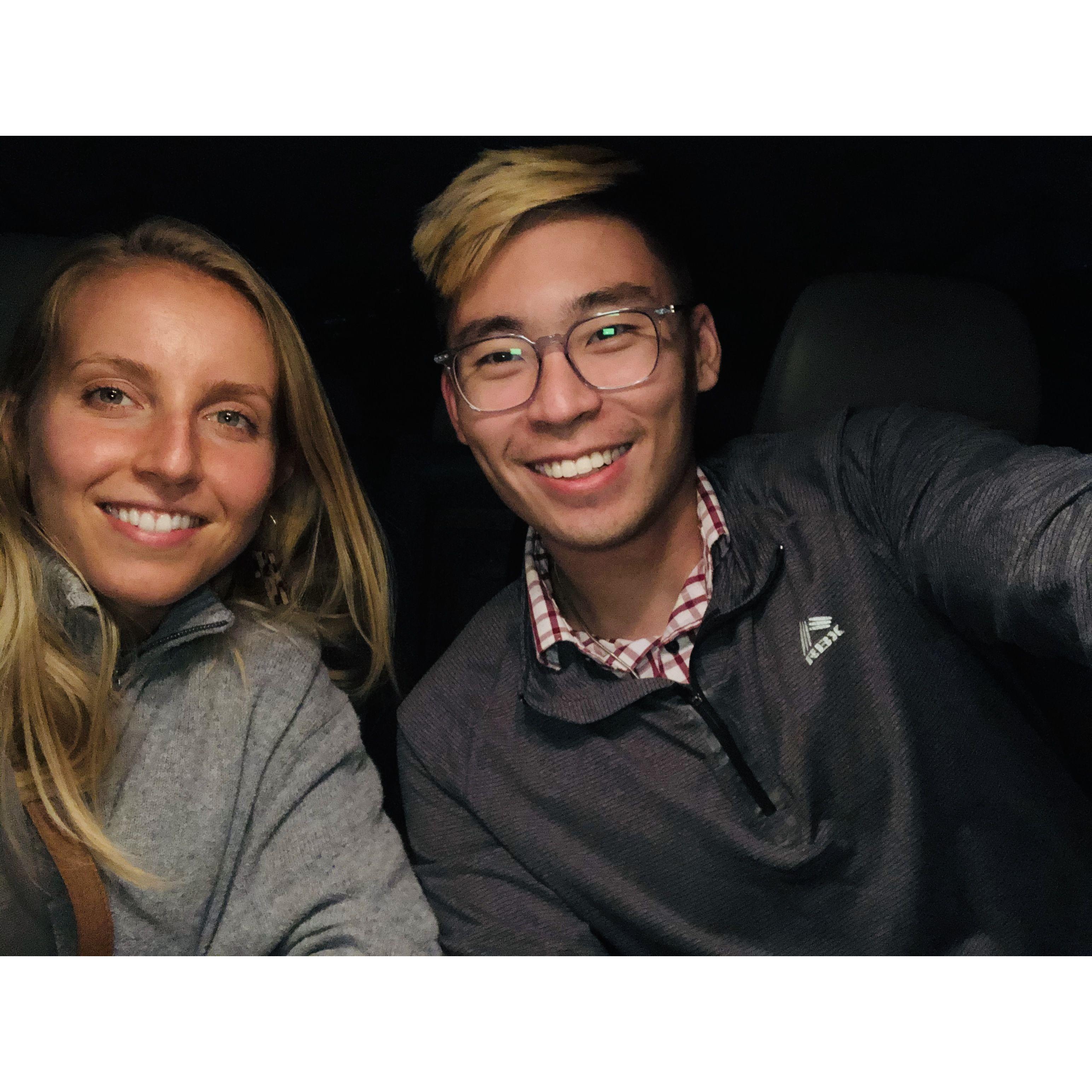 First pic when Vincent drove 16 hours in 36 hours just to pick Abigail up for a wedding in Morgantown WV! Such a gentleman! <3 (Sept, 2020)